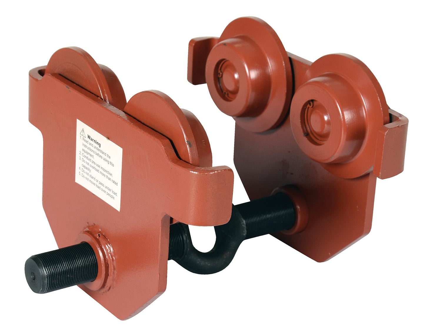 Vestil E-MT-2 Steel Push Eye Manual Trolley 2000 Lb. Capacity Orange