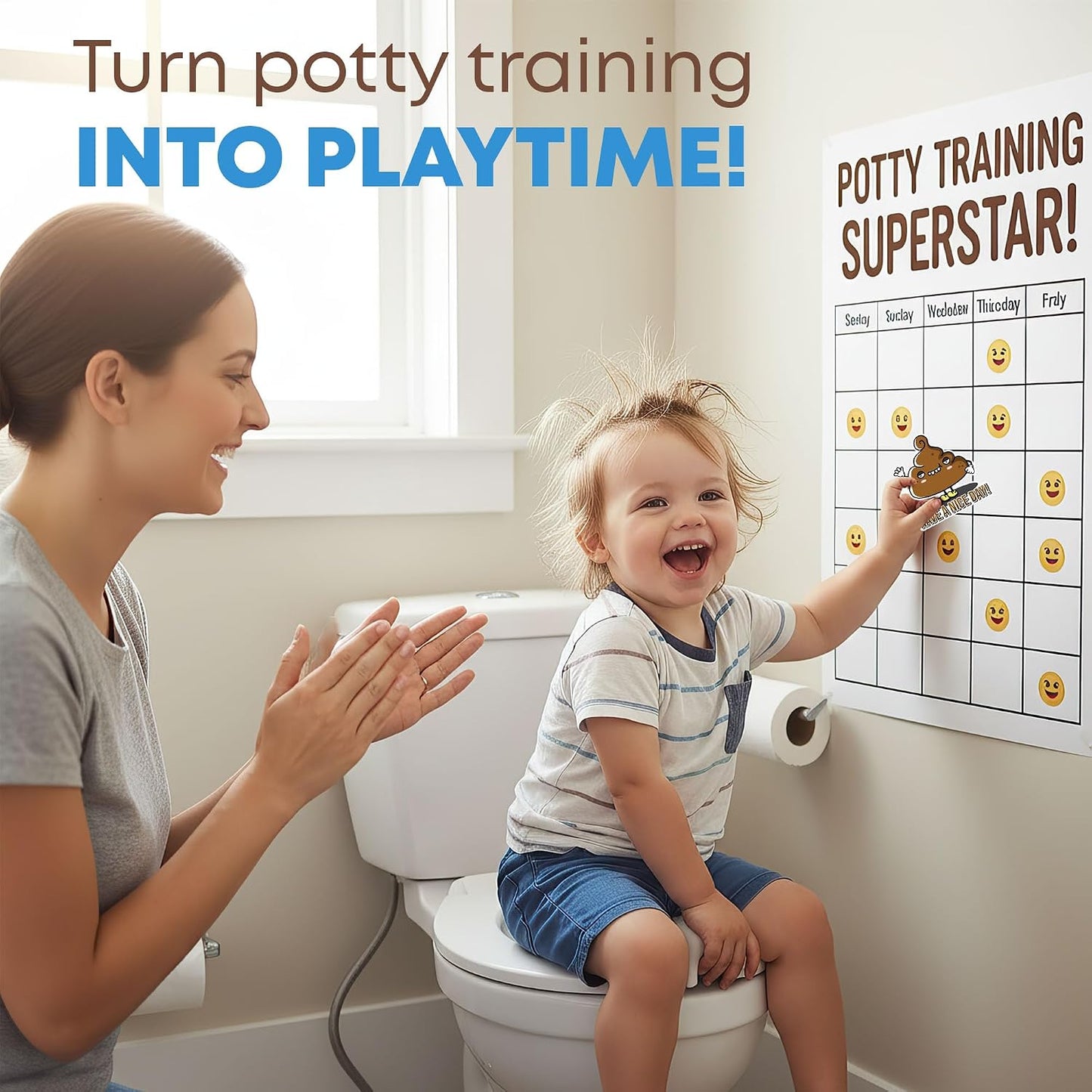 3PCS Potty Training Sticker | Funny Poop Sticker, Waterproof Vinyl Decals for Notebook, Water Bottles, Scrapbooking