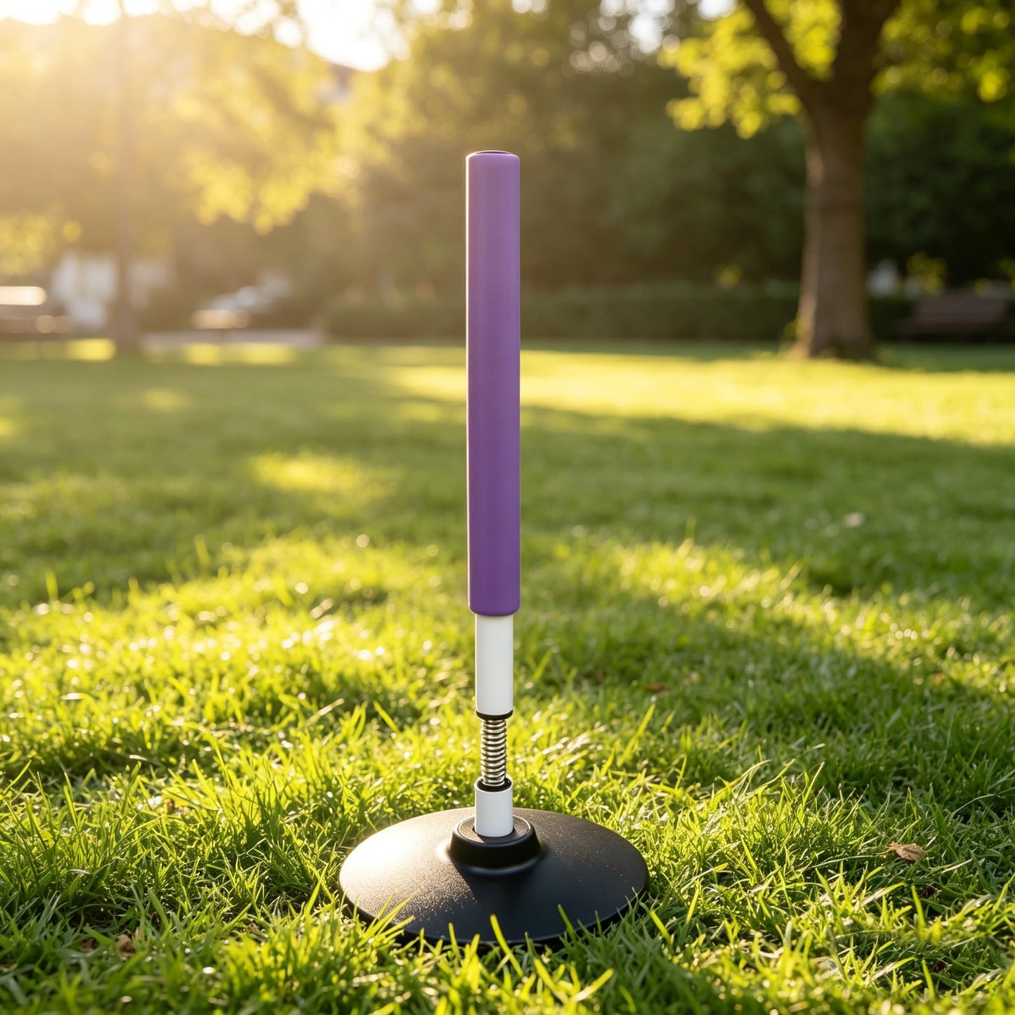 TNZMART Soccer Agility Poles Training Equipment Foam Padded Spring Loaded for Basketball Football Practice Drill Speed and Sports Gear (Purple 4, 1.9 FT)