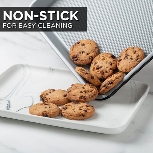 Country Kitchen Nonstick Bakeware Set - Durable & Easy Release, Black | 6-Piece Stackable Set