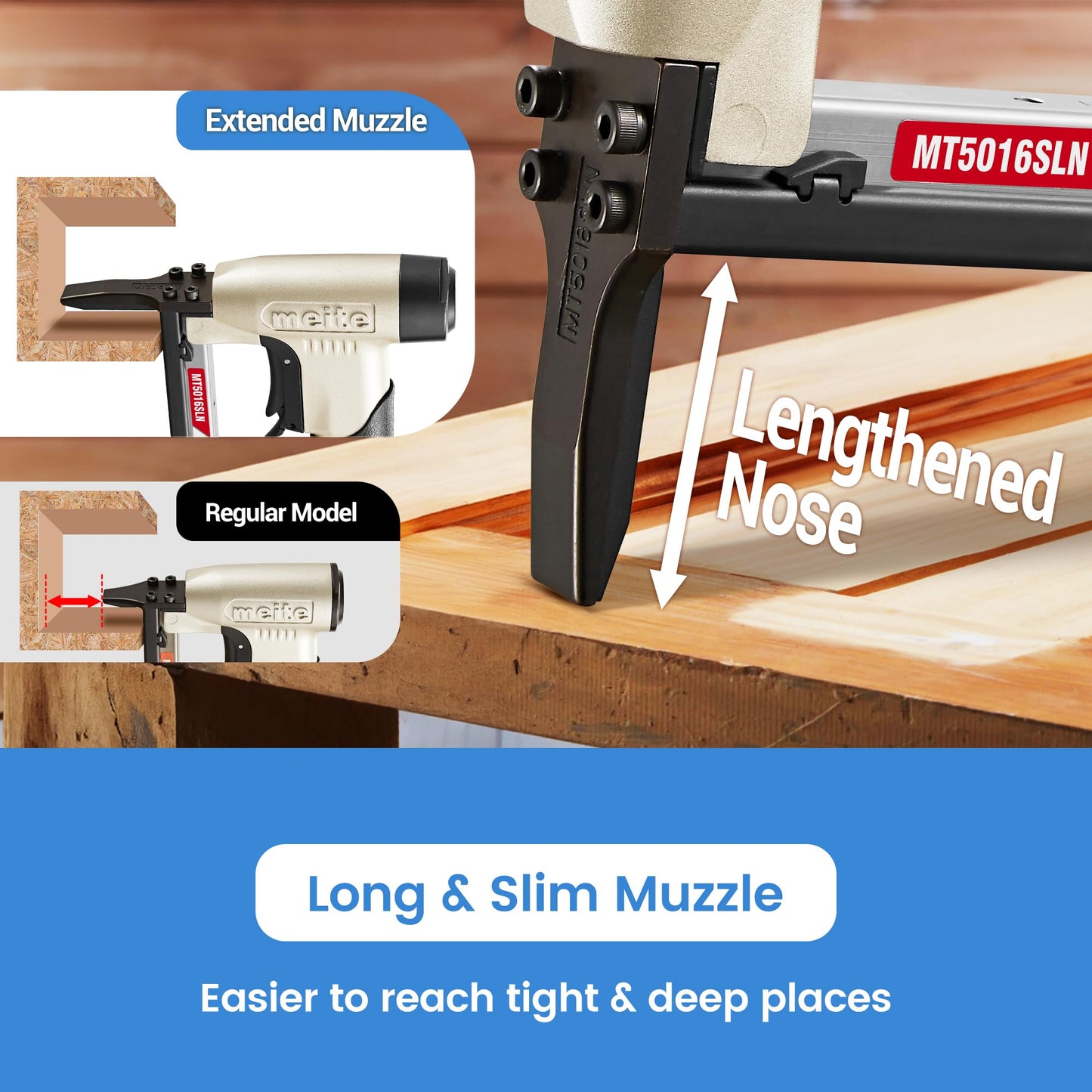 meite MT5016SLN Stapler with 9/16" Length Staples for Upholstery