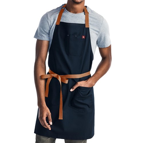 hedley & bennett Essential Apron – Adjustable Bib Chef Apron with 3 Pockets & Towel Loop – 12oz Cotton Canvas – Midnight Blue