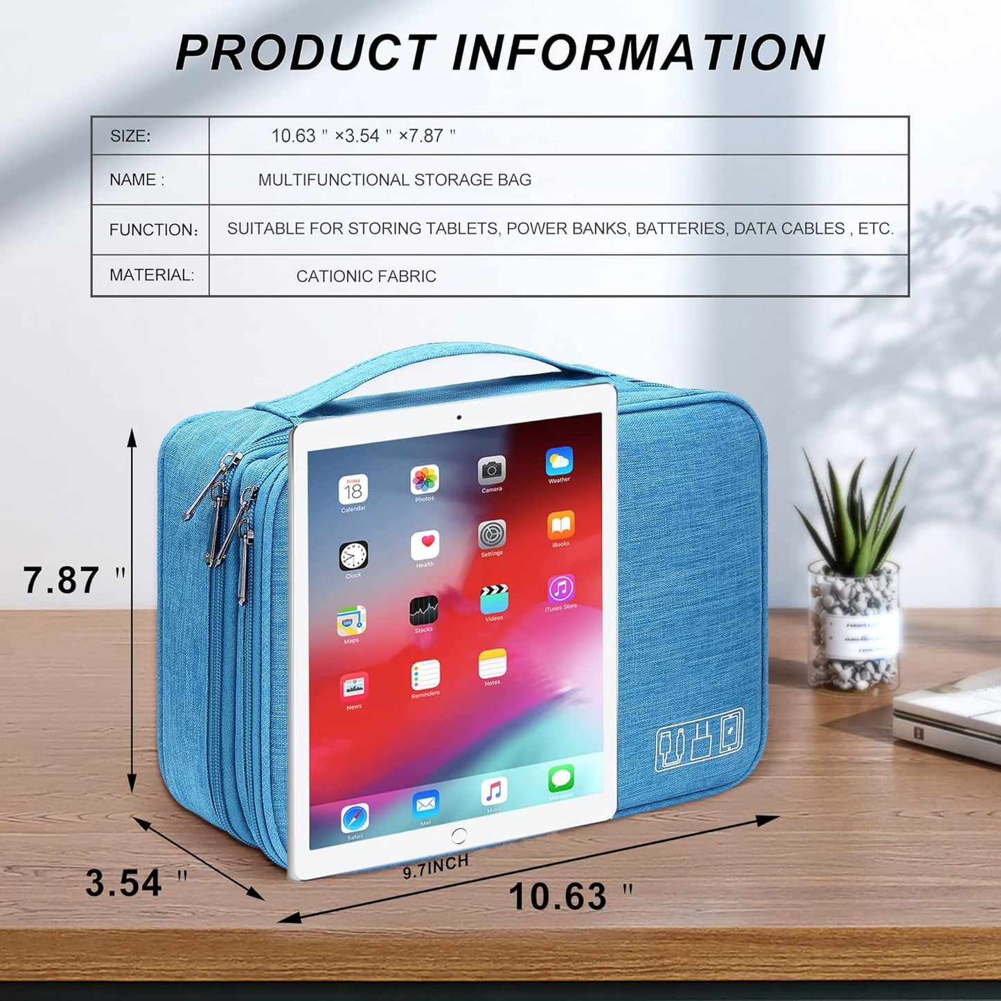 SELLYFELLY Electronic Bag Travel Cable Accessories Bag Waterproof Double Layer Electronics Organizer Portable Storage