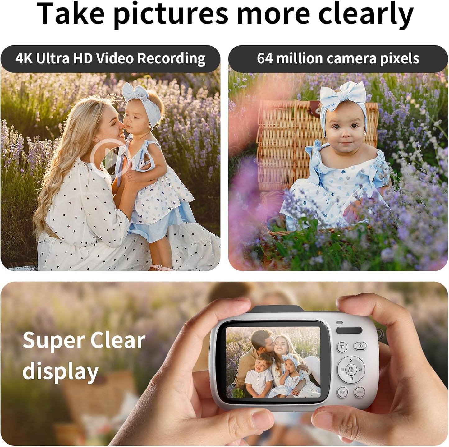KOMERY 4K 64MP 18X 2.8'' WellTone Digital Camera Kids Video Photography Cameras, Compact Zoom Point and Shoot