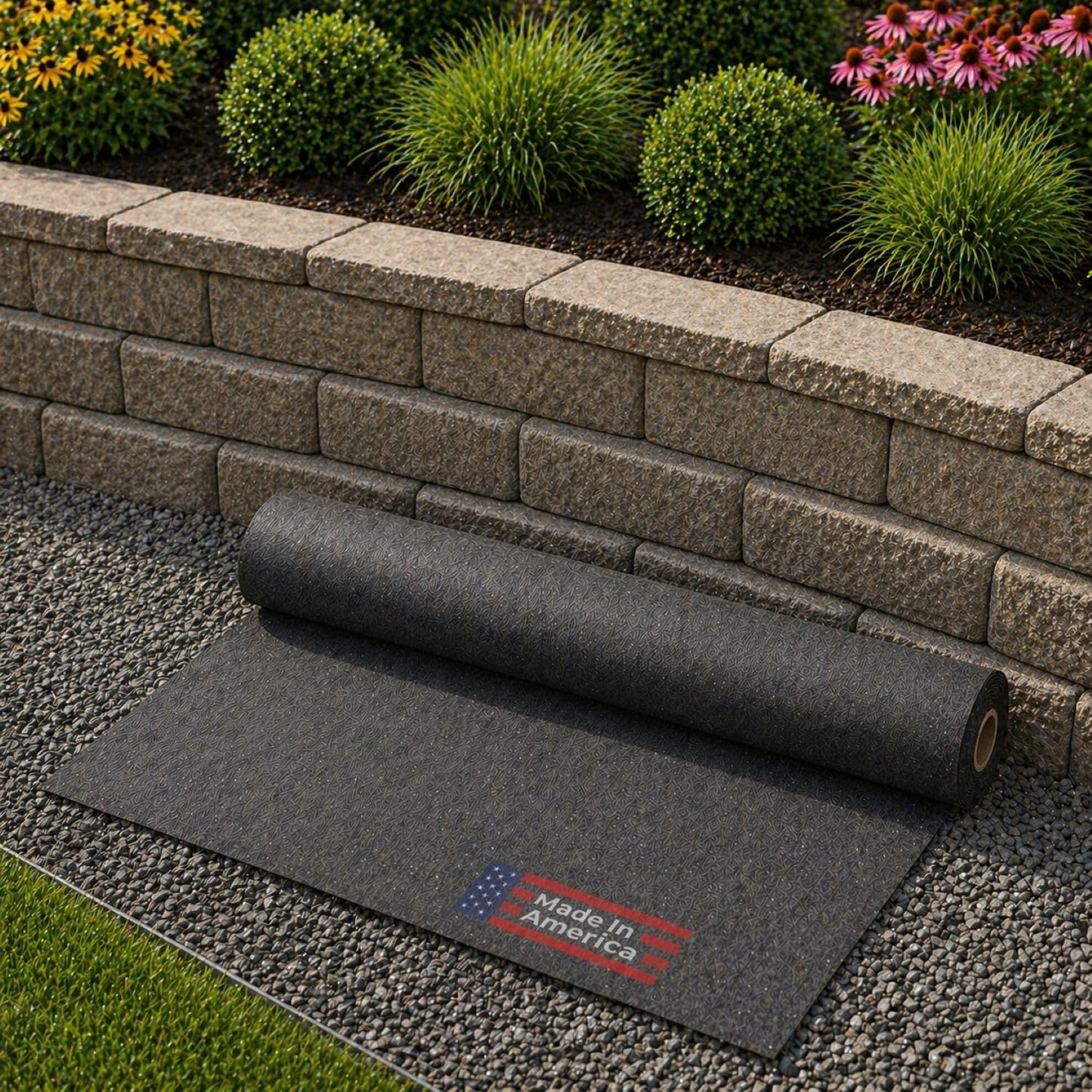 Sandbaggy Retaining Wall Fabric | Non-Woven Geotextile Filter Fabric (8 oz) – Drainage Fabric for Behind Retaining Walls & Landscape Use – USA Made (3 ft x 100 ft Roll)