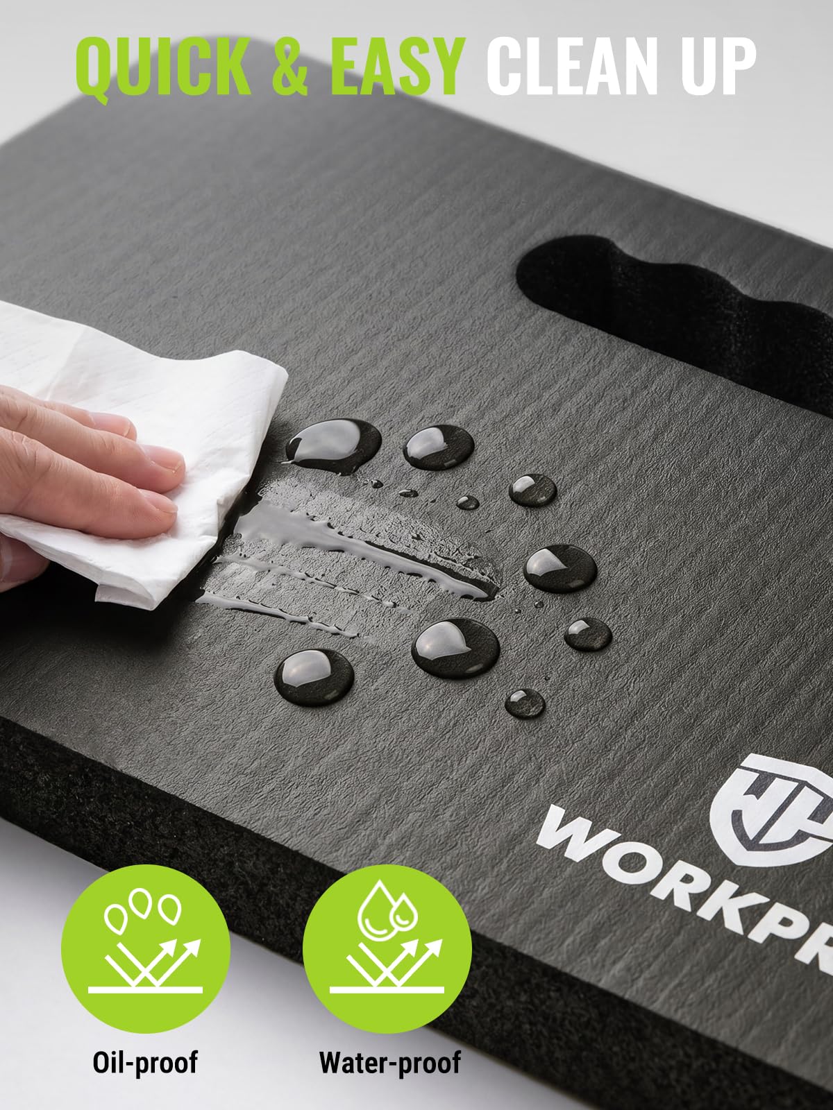 WORKPRO Extra Thick Kneeling Pad, Soft NBR Foam Cushioning for Knee, Large Foam Kneeler Mat for Gardening, Bathing Baby, Exercise, Workout Supplies, 17.5 x 11 x 1.5 in, Black