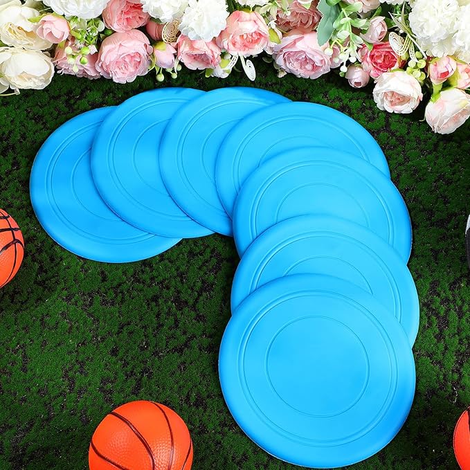 Lenwen 24 Pcs Flying Disc 6.89 Inch Soft Silicone Flying Disks Classic Play Flick Disc for Outdoor Backyard Beach Lawn Sports Park Camping Playing Adults Pet