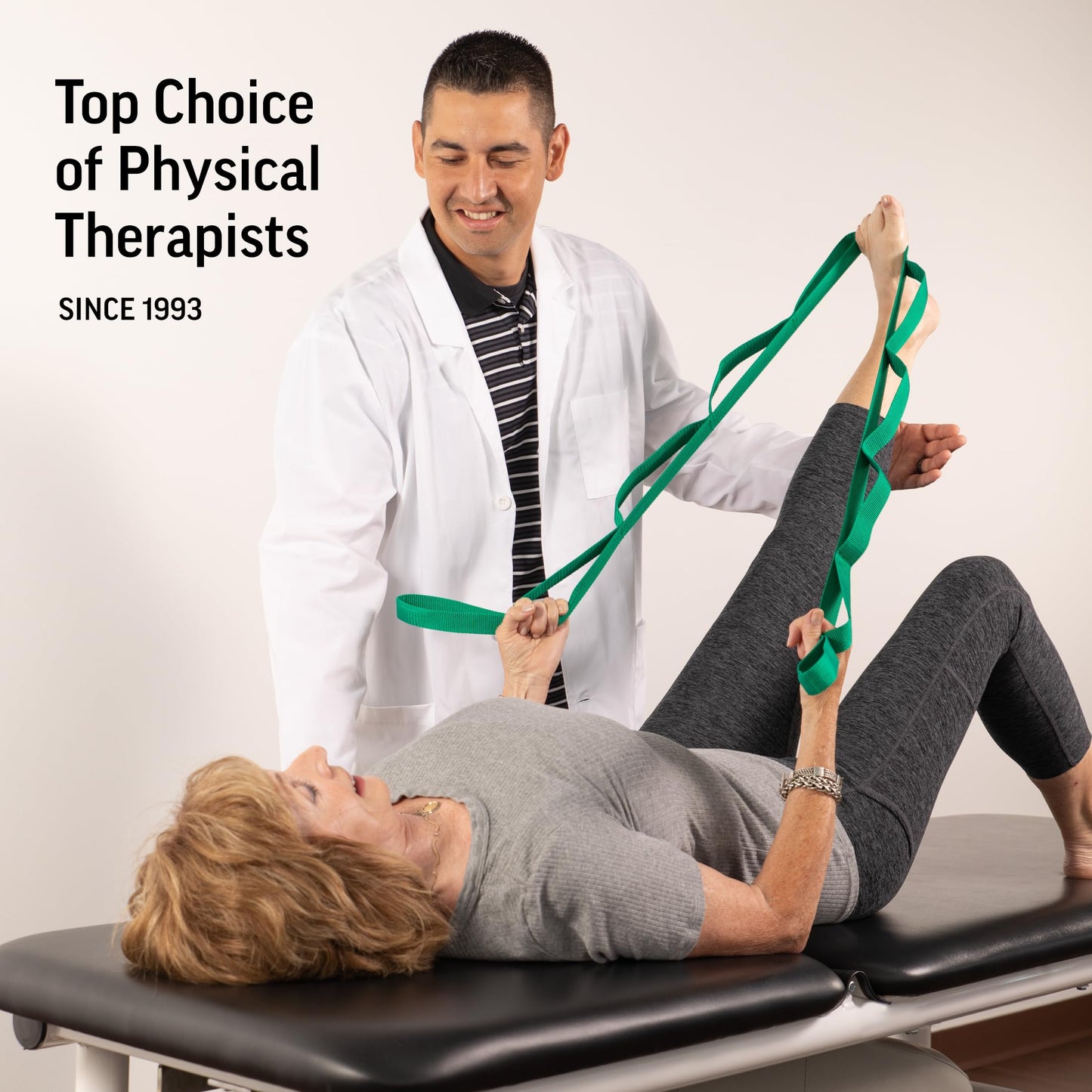 The Original Stretch Out Strap with Exercise Poster – Made in the USA by OPTP – Stretching Strap and Yoga Strap for Stretching, Physical Therapy Exercise and Flexibility