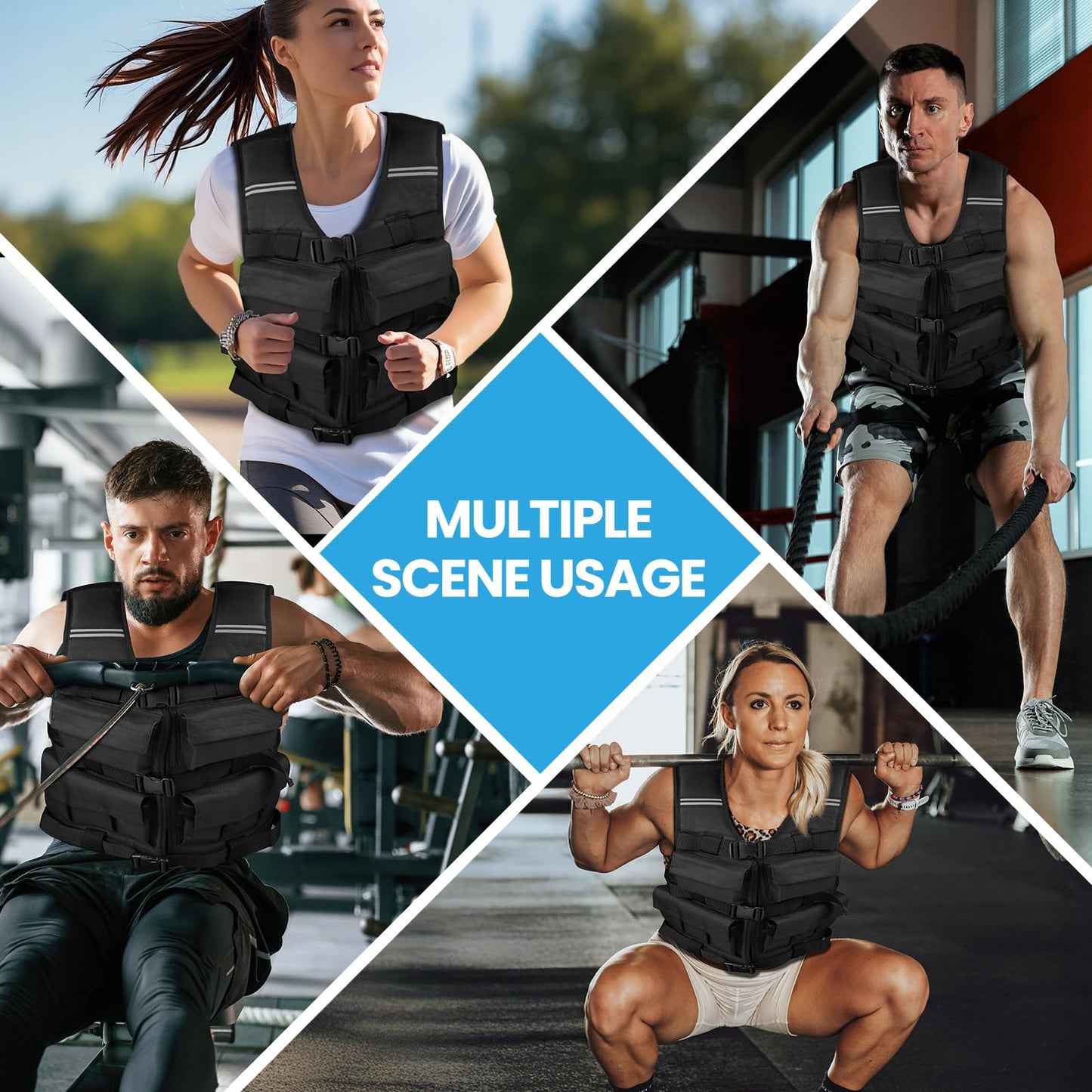DMDG Adjustable Weighted Vest for Men Woman With Shoulder Pads 2lbs-30lbs, Weight Vest For Walking, Rucking, Cross Training, Running, Muscle Building - Breathable, Comfortable, Washable(2LB-30LB)