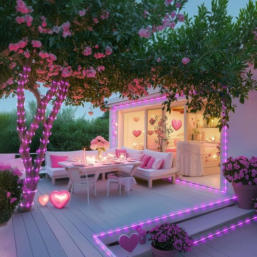 JMEXSUSS Pink String Lights - 33ft Battery Operated 100 LED Fairy Lights with Remote | 8 Modes for Outdoor Decor