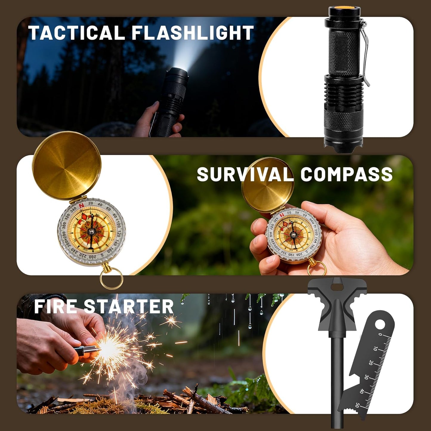 Survival Kit Advent Calendar 2025 - 24-Day Countdown with Outdoor Survival Tools for Men & Teens