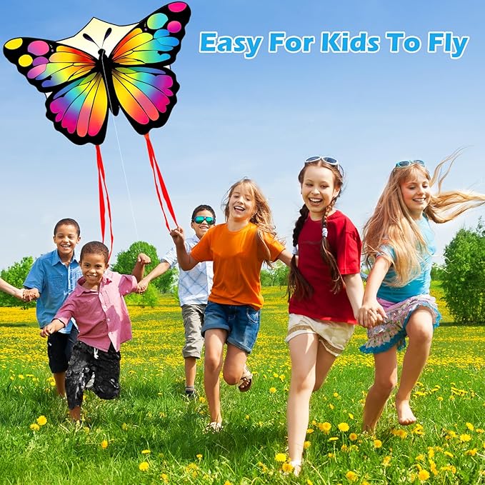 Colorful Butterfly Kites for Kids and Adults, Big Kids Kites Easy to Fly, Beach Kite for Adults,Perfect Family Kite for Parks and Outdoor Activities,50M String Handle Included,1 Pack