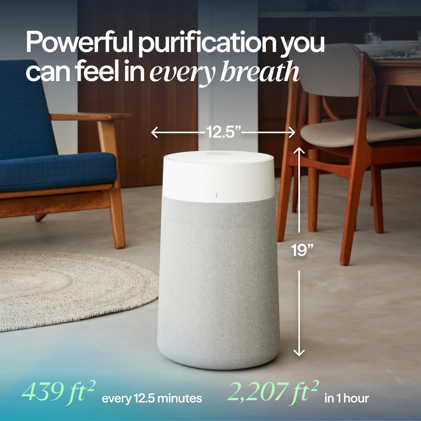 BLUEAIR Blue Pure 311i Max Smart Air Purifier for Medium Rooms up to 2,107 Sq Ft HEPASilent Air Cleaner for Pets Allergies Smoke & Dust WiFi Air Purifier with Auto Mode Quiet Air Purifier for Bedroom