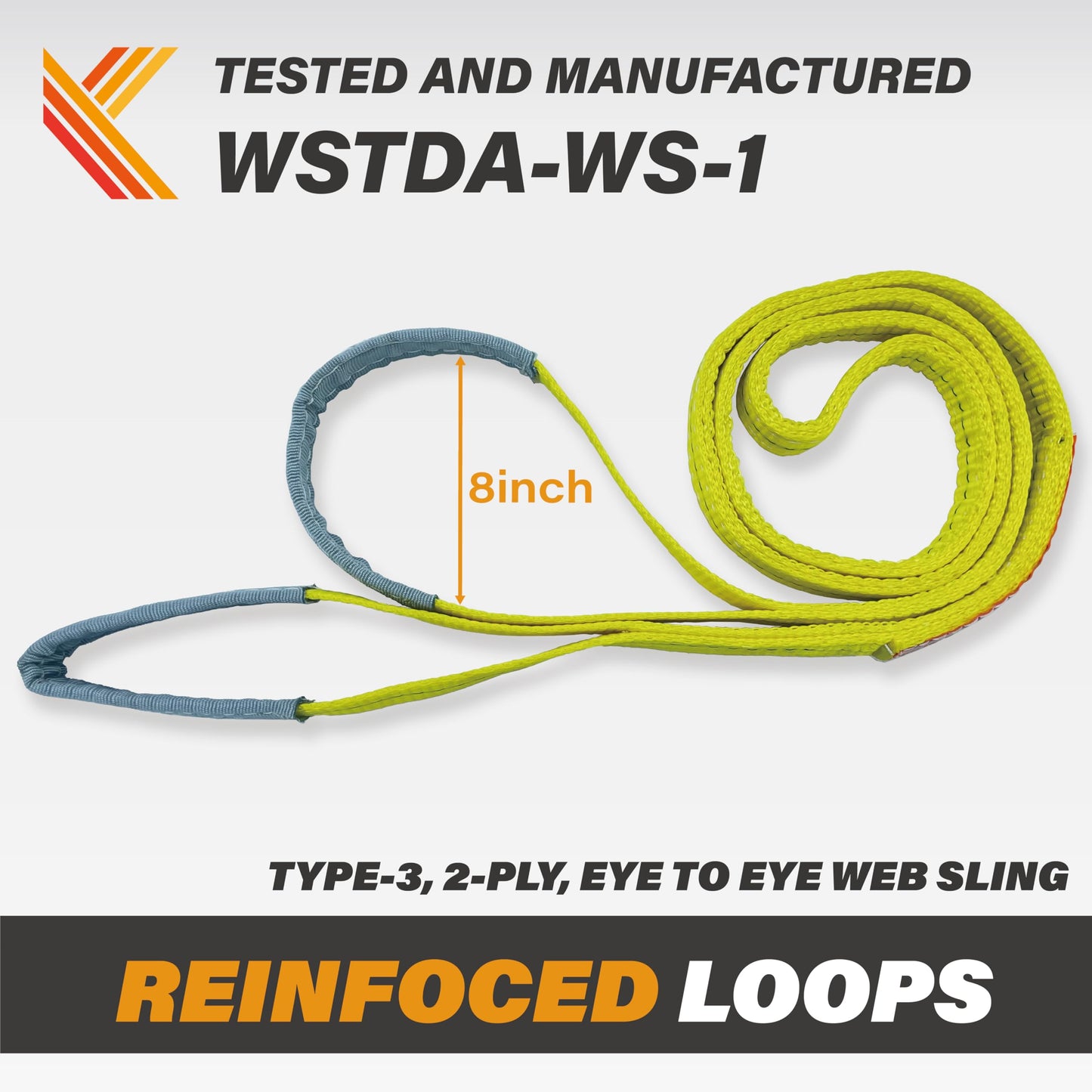 KODIAK STRAPS 2-Ply Lifting Straps 1" x 4ft Polyester Webbing Sling Tree Saver 2 Pack Heavy Duty Web Strap Rigging Moving Towing Hoisting Gear