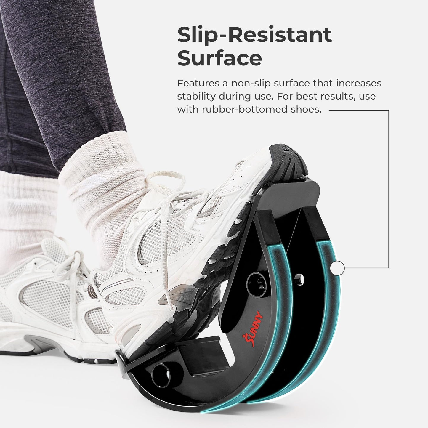 Sunny Health & Fitness Calf Stretcher and Foot Rocker for Plantar Tight Calves Relief Hamstring Ankle Strengthener Facetious Sling Stretch Fighter Stretching Device Mobility - NO. 108-GY