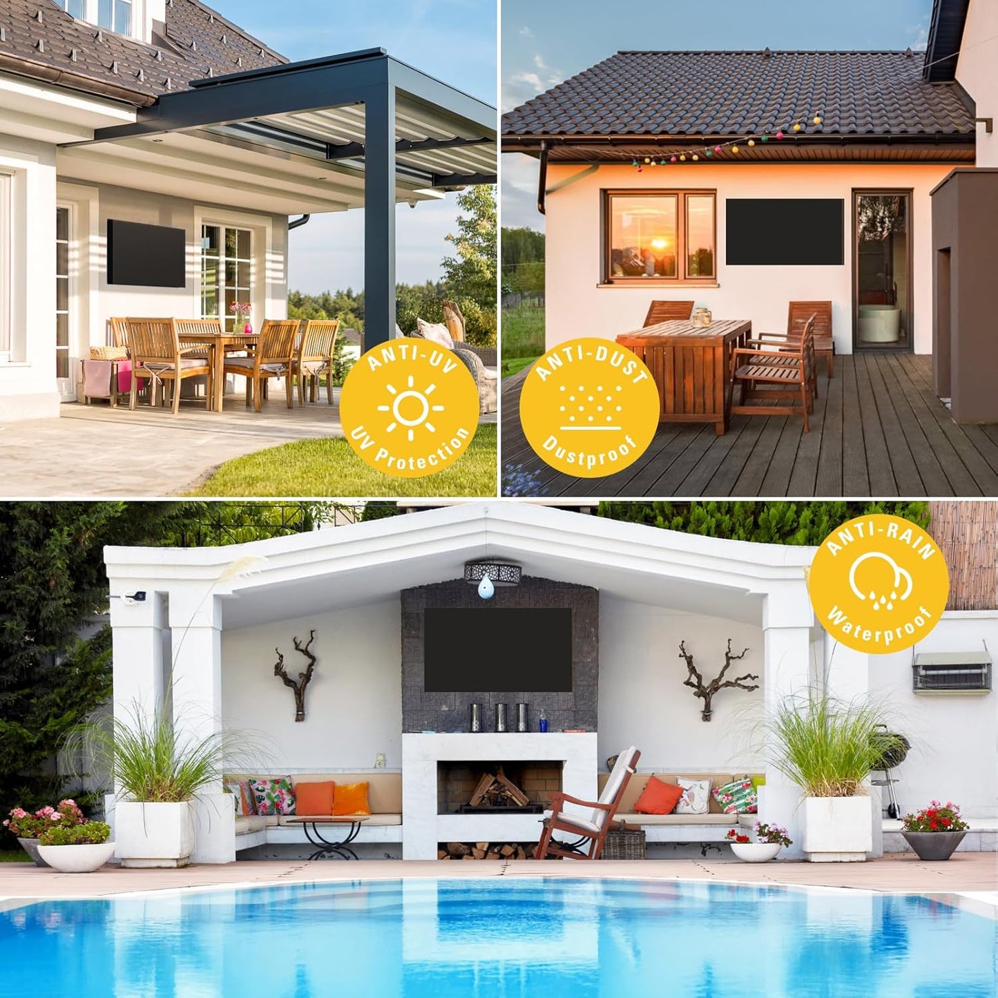 30-32 inch Mounting Dream Outdoor TV Cover Weatherproof with Bottom Cover for TV, Waterproof and Dustproof TV Screen