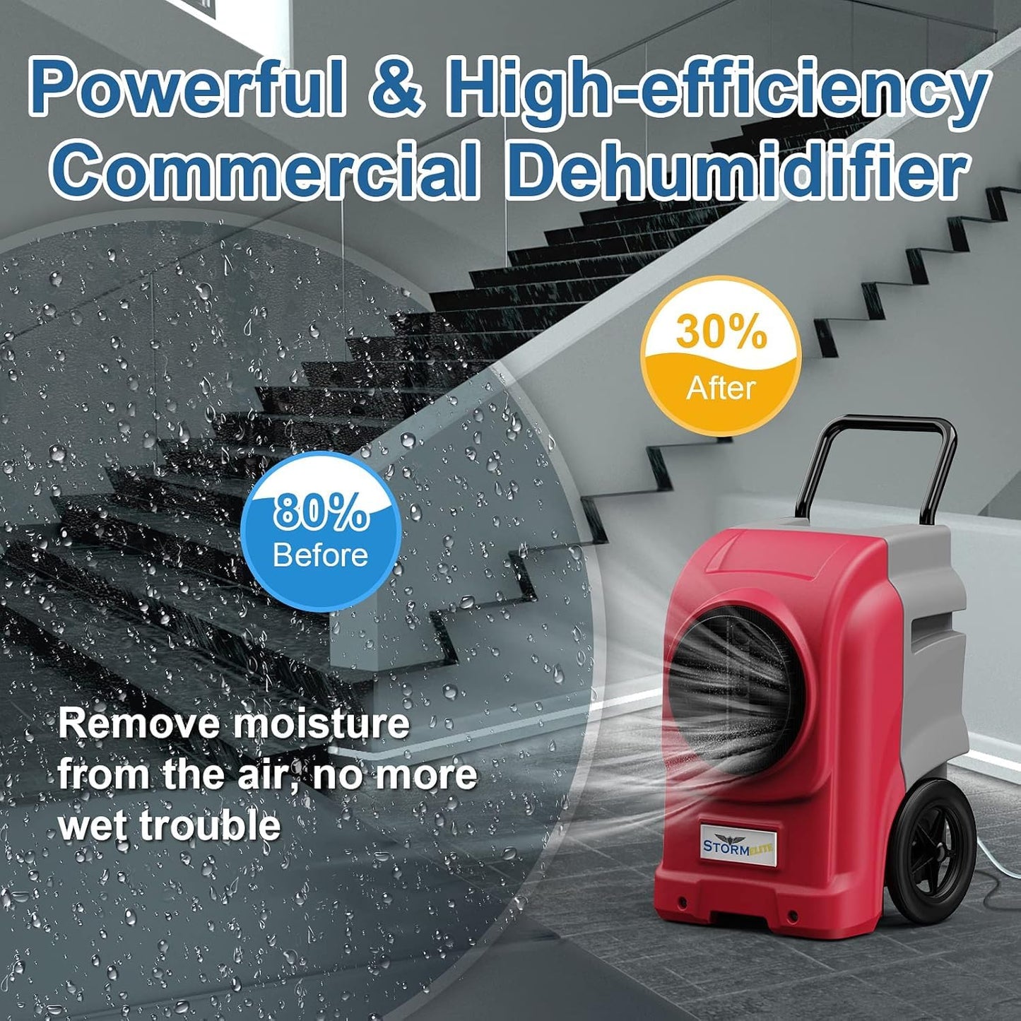 ALORAIR 270 Pints Commercial Dehumidifier with Pump, Whole House Dehumidifiers for Large Room, Industrial Large Dehu with Drain Hose for Basement, Water Damage Restore, Limited 6 Years Warranty