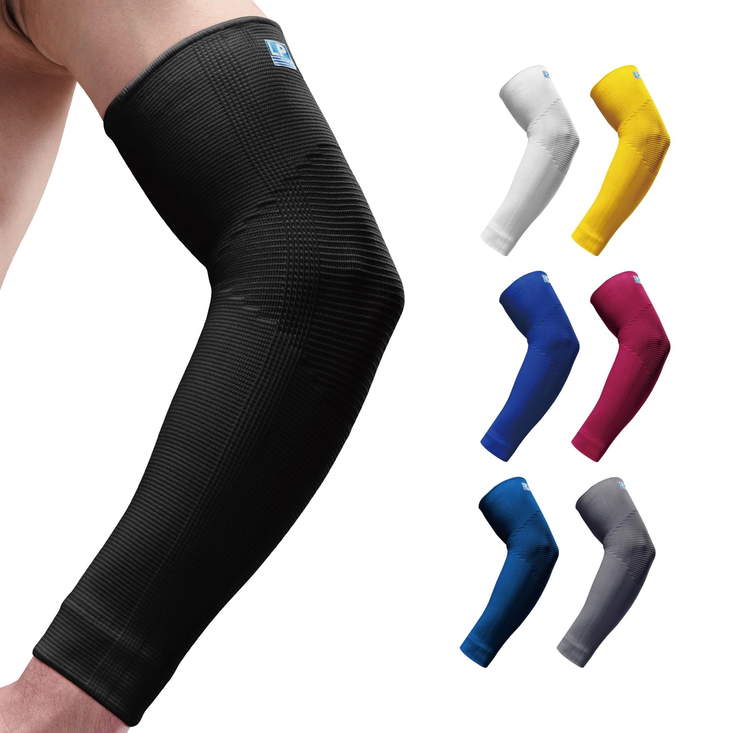 LP SUPPORT 668 Compression Elbow Sleeve - Arm Sleeve for Workouts, Sports & Weightlifting - for Golf and Tennis Elbow Brace for Men & Women (Black, M, 1pcs)