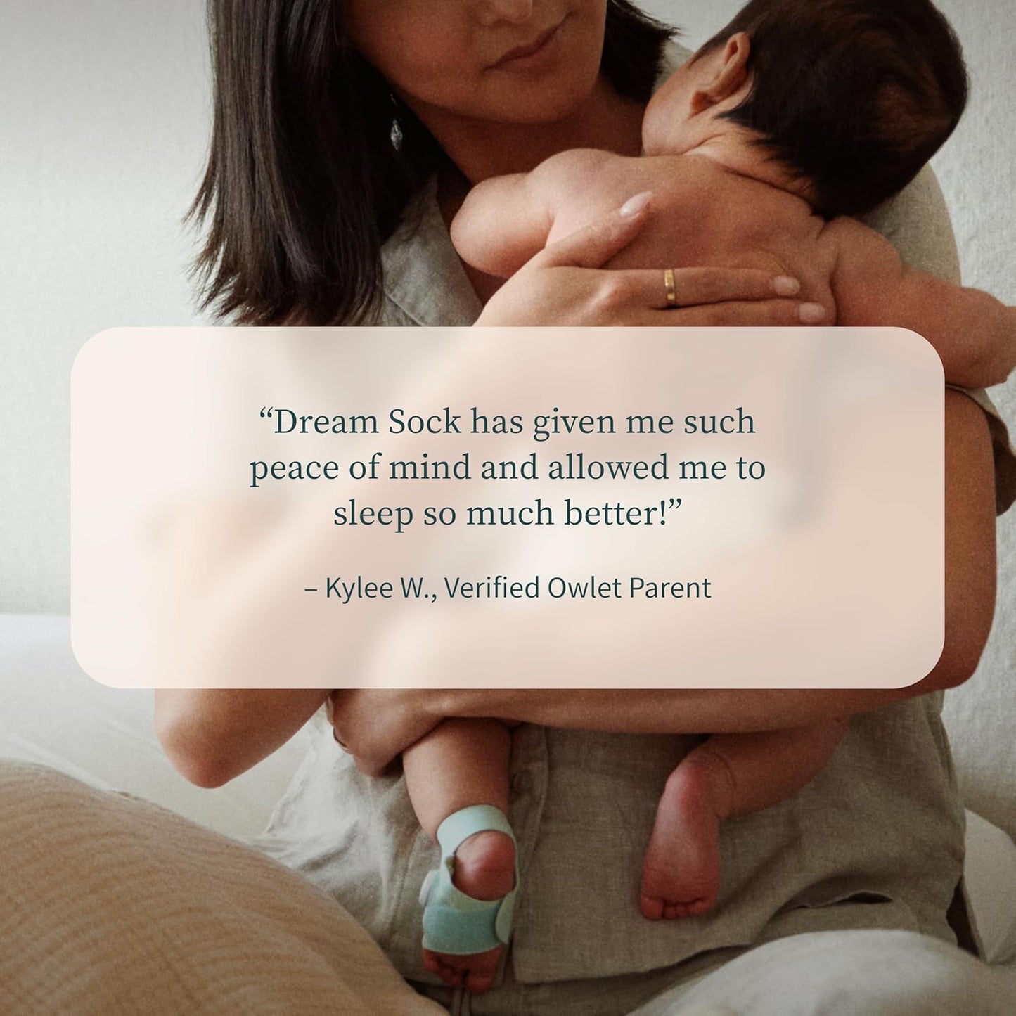 Owlet Dream Sock - Smart Baby Monitor Tracking Heart Rate & Oxygen Levels | Mint Color