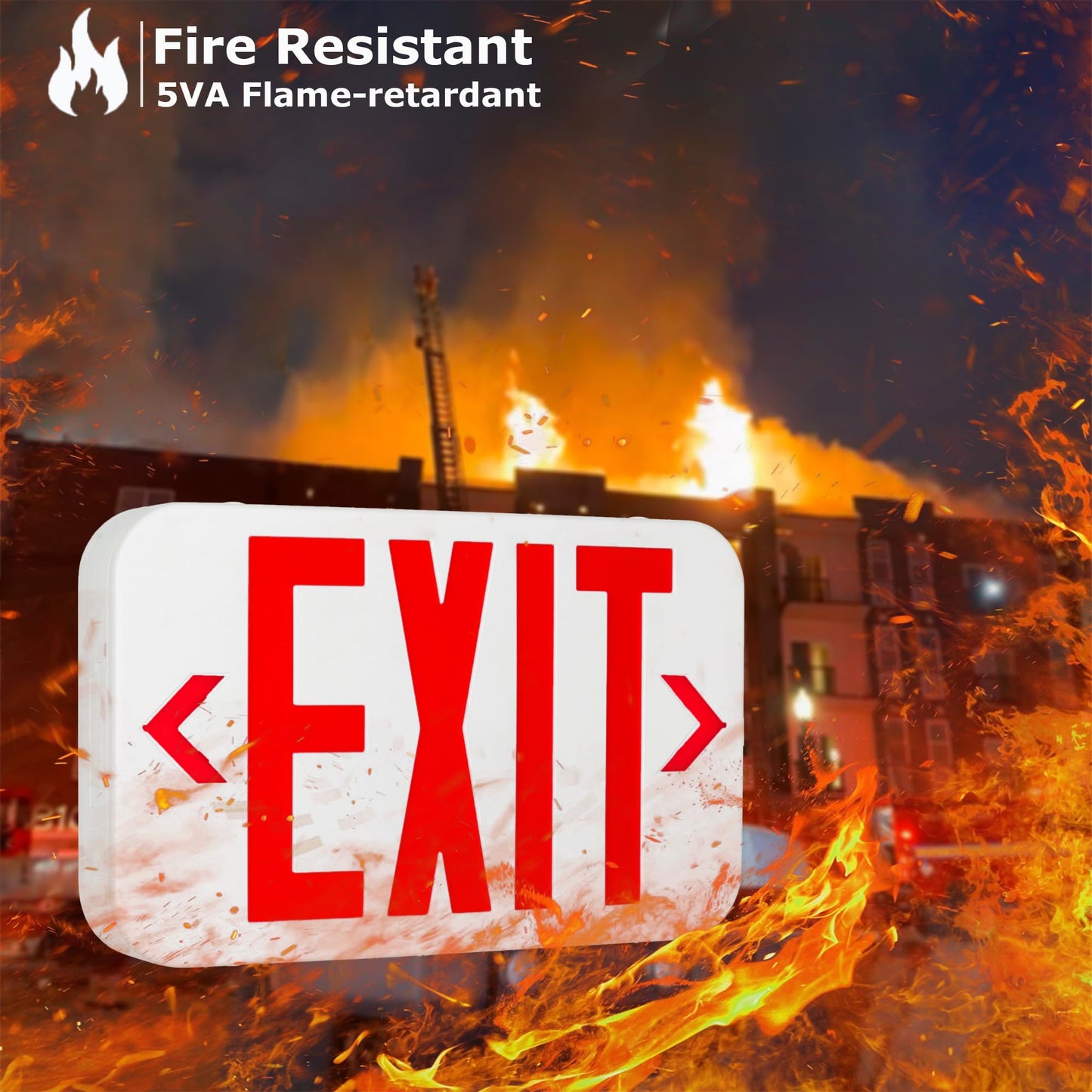 LIT-PaTH LED EXIT Sign, Emergency light with Double Face and Back Up Batteries- US Standard Red Letter Exit Lighting, UL 924 and CEC Qualified, 120-277 Voltage, 2-Pack