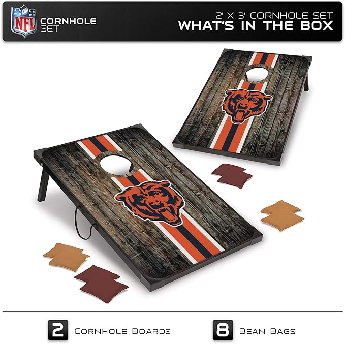 Wild Sports NFL 2' x 3' MDF Deluxe Cornhole Set - with Corners and Aprons