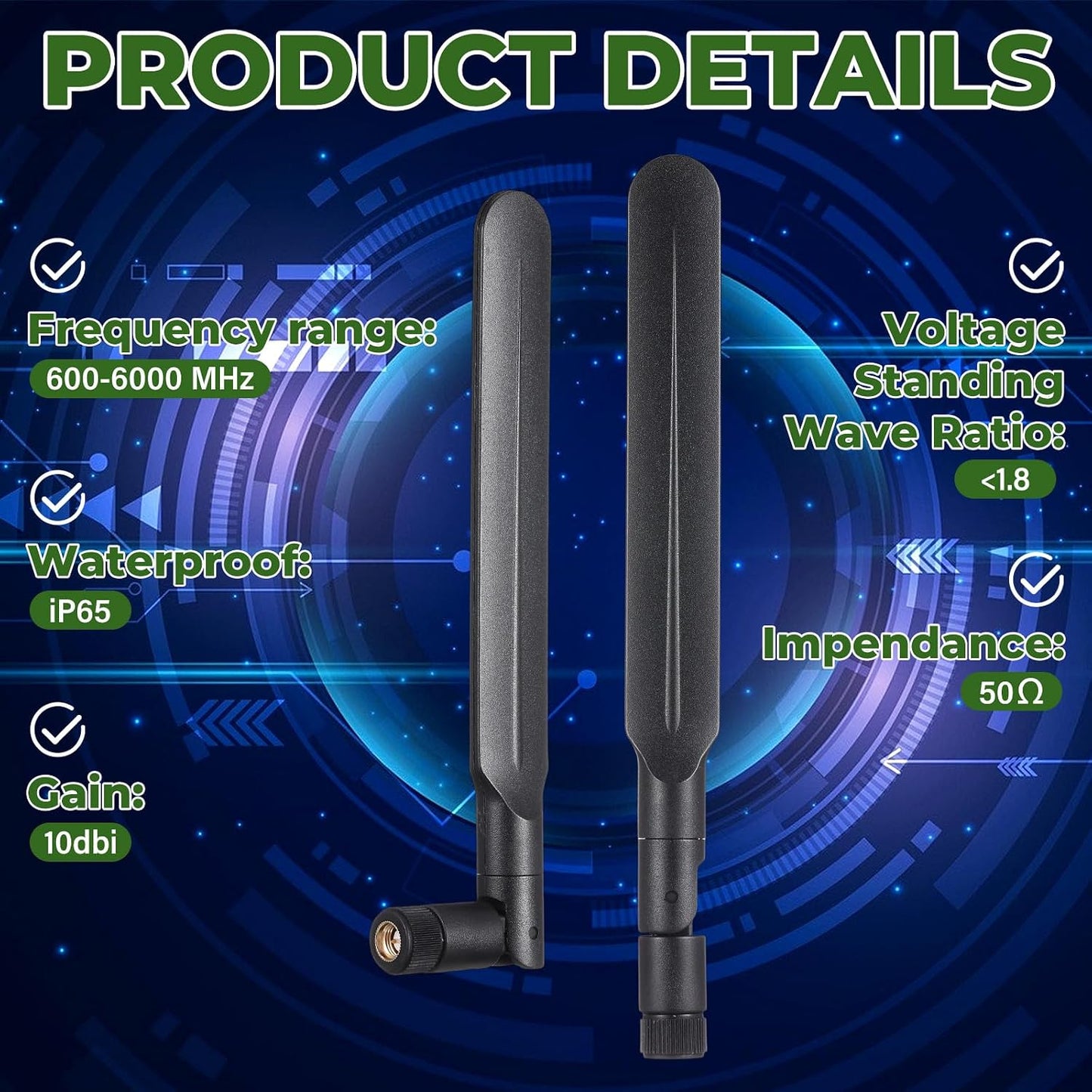 Kingdder 4 4G 4G Pcs WiFi Antenna LTE Antenna with SMA Male Paddle LTE Universal Wide Band Omni Directional Paddle