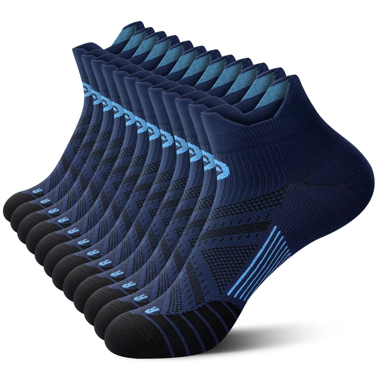 PAPLUS Compression Socks for Men & Women, Low Cut Ankle Running Socks with Arch Support, Plantar Fasciitis Relief for Walking, Cycling, Golf, Travel, Nurses