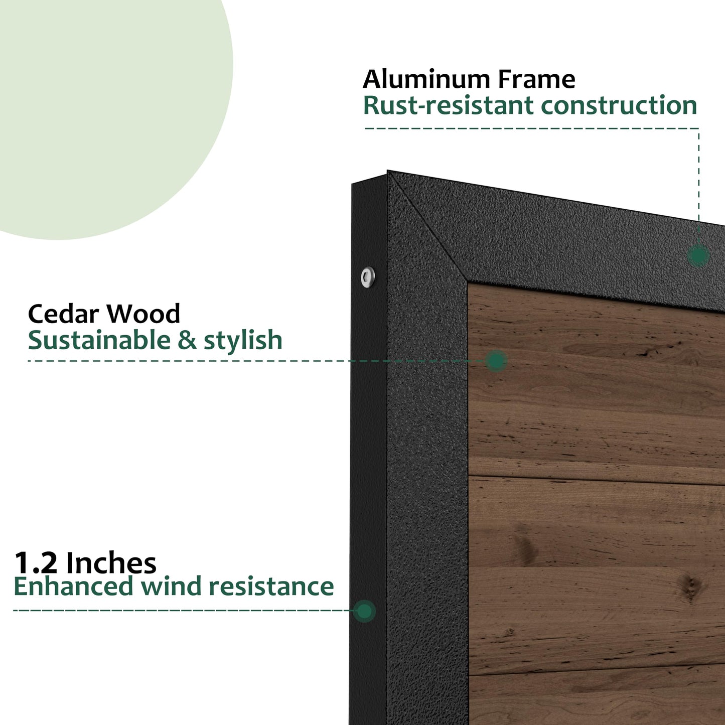 BlueWish 6 x 3 FT Cedar Wood Fence Gate Kit, Board-on-Board Privacy Fence Gate, Aluminum Frame with Security Lock System, Outdoor Garden Yard Complete Gate Kit for Backyard, Pool, Brown