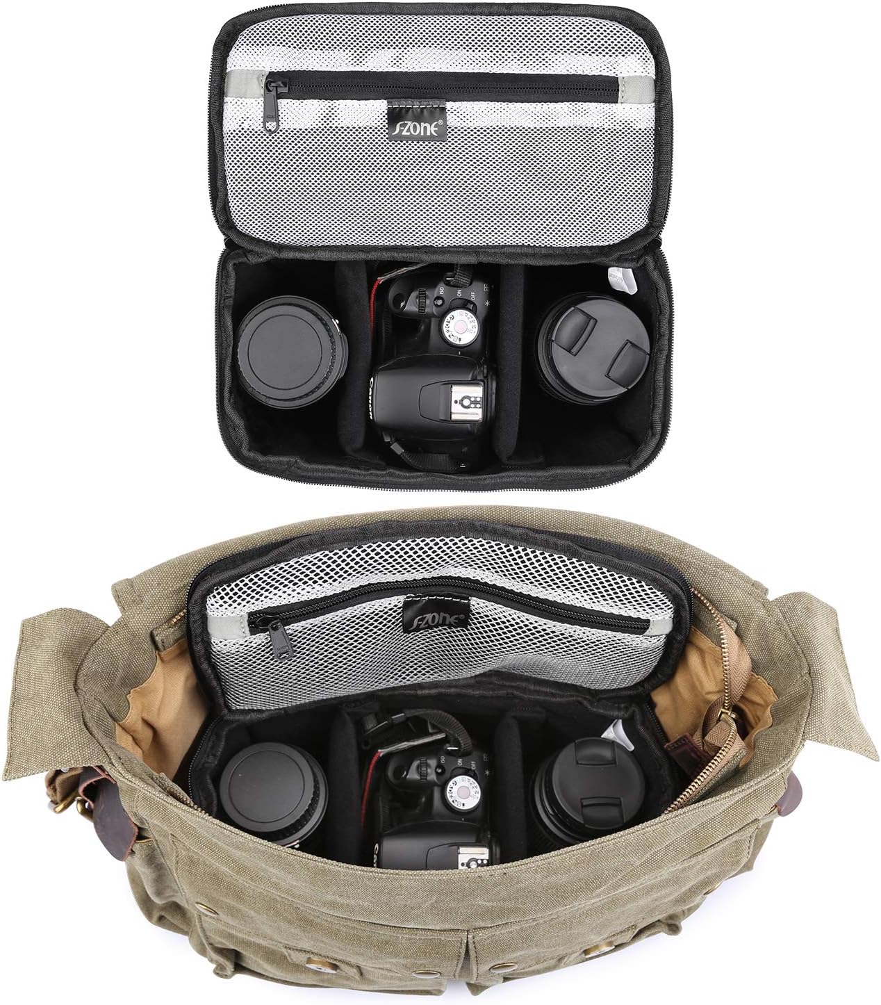 S-ZONE Compact Padded Camera Bag for DSLR & SLR - Versatile Protection for Sony, Canon, Nikon