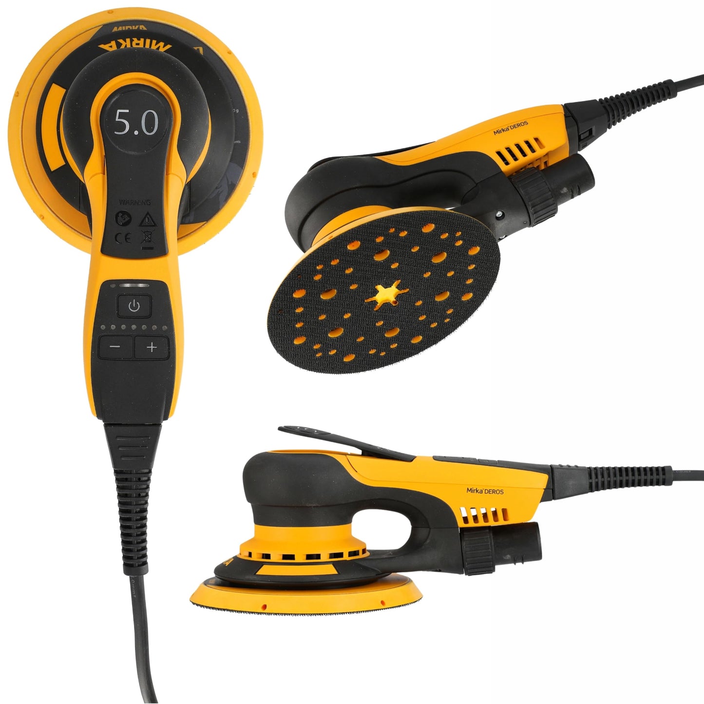 Mirka DEROS II 550X - 5" Hook & Loop, 5.0mm Random Orbital Sander - 110V Electric Power Tool for Woodworking, Drywall, Automotive Car & Wood Sanding - Professional Dust-Free Sander