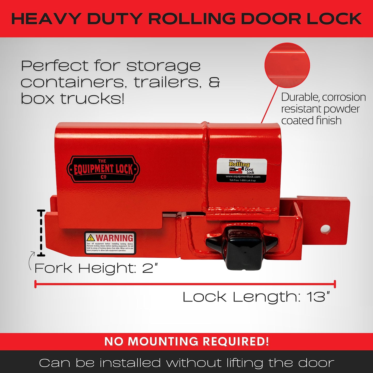 Heavy Duty Rolling Door Lock - Maximum Security for Storage Container, Trailer, or Box Truck Lock - Keyed Roll Up Door Security (Keyed Differently)