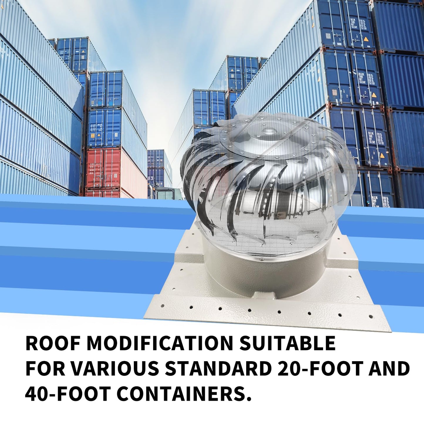 12 Inch Shipping Container Roof Vent Adapter for Container House Roof with 3.5 Inch Rib Spacing, Compatible with Whirlybird Turbine Vent Solar Vent (Gray)