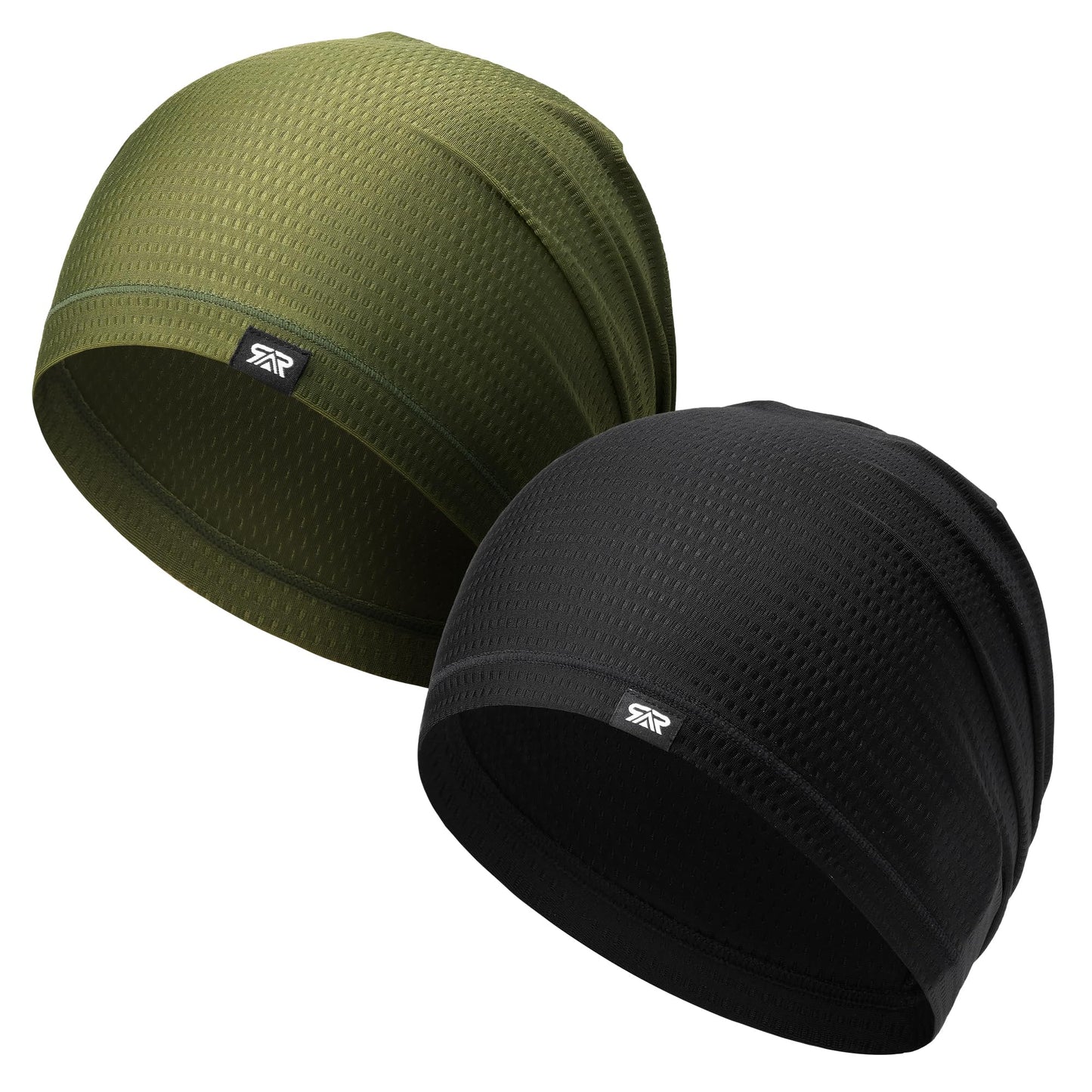 AUSFLUG 2-Pack Cooling Skull Caps for Men Women 3D Mesh Breathable Beanie Helmet Liner Hat for Running Cycling Gym