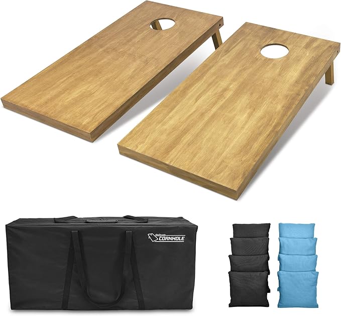 GoSports 4 ft x 2 ft Regulation Size Wooden Cornhole Boards Set - Includes Carrying Case - Full Regulation Size Bean Bag Toss Boards