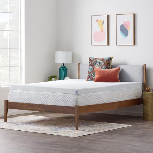 Linenspa Gel Infused Memory Foam Mattress Topper - 3 Inch Ventilated & Washable Cover | Full XL