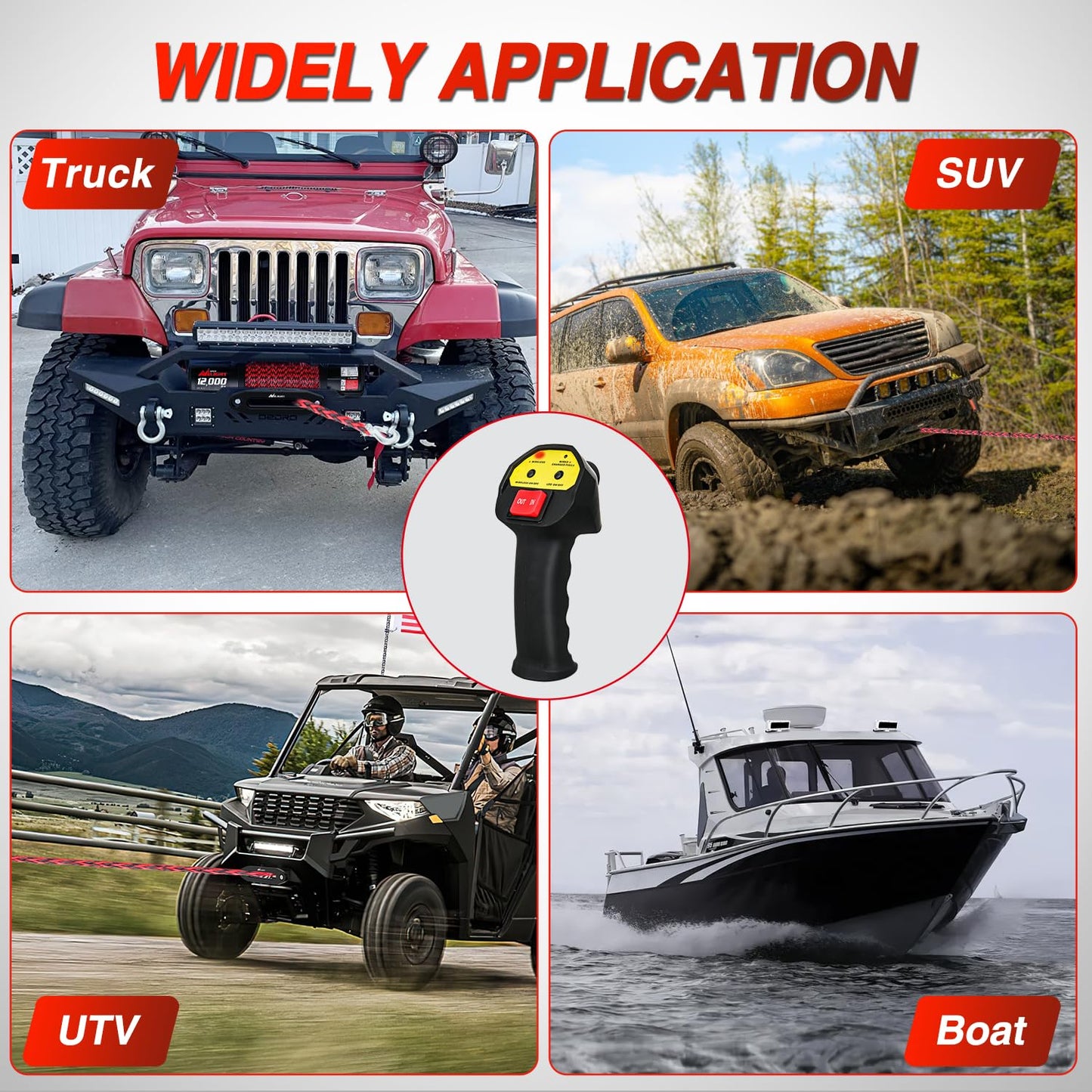 Nilight 12000lbs Electric Winch 12V Waterproof IP68 for Trailer Jeep ATV UTV Truck SUV Towing Portable Winches with Synthetic Rope 3-IN-1 Smart Remote
