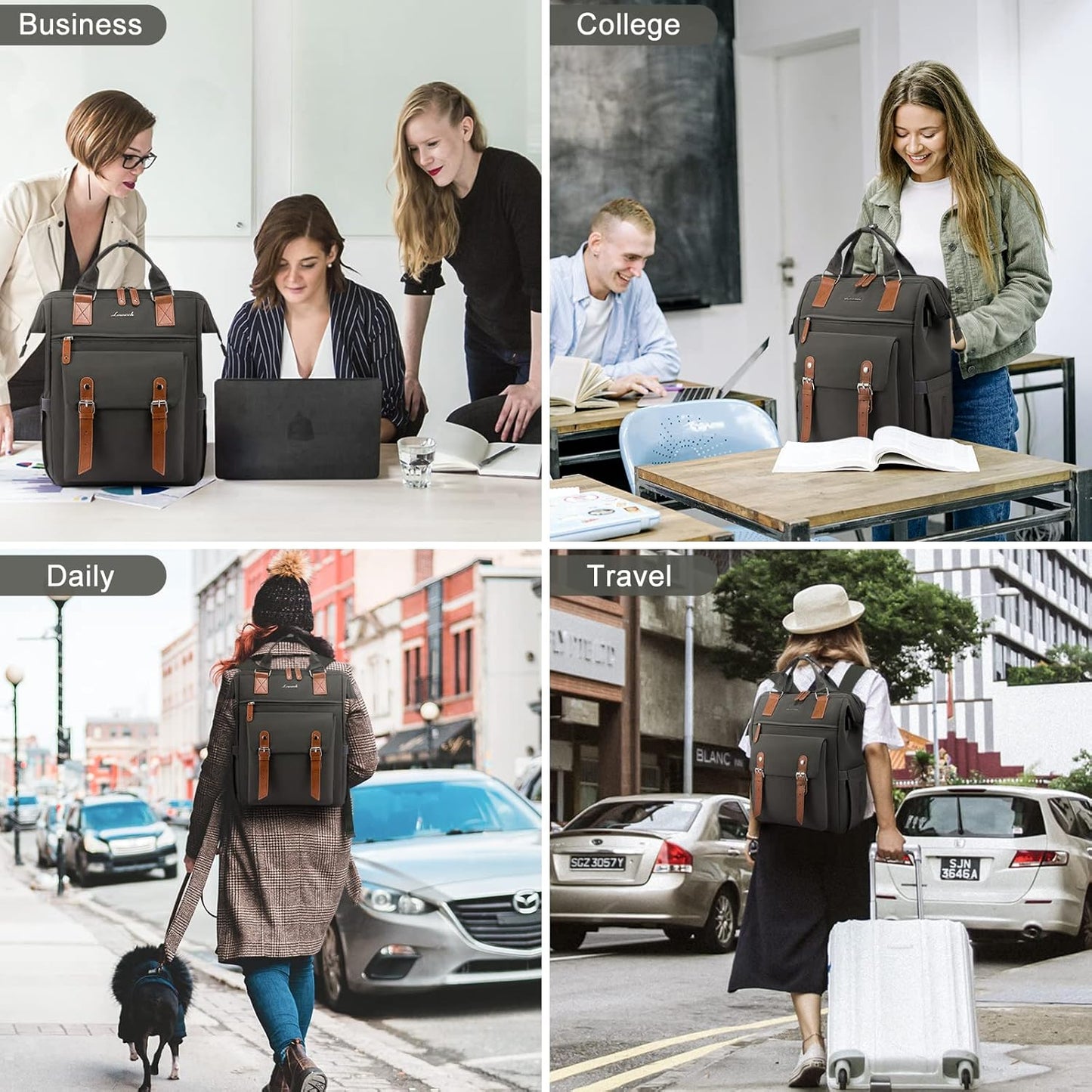 Backpack Commuter Backpack Backpack 17 Inch, LOVEVOOK Laptop for Women Work Travel Business Computer Bag Teacher Doctor