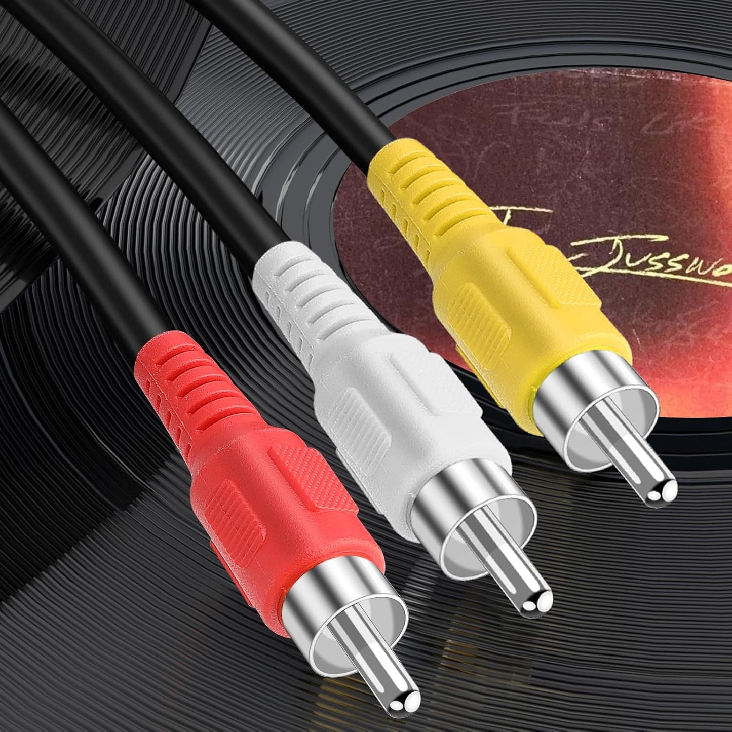 Spofit 3RCA 10Pack 6ft 3-Male 3-Male Cable Audio Video Composite to DVD Cable for TV, VCR, DVD
