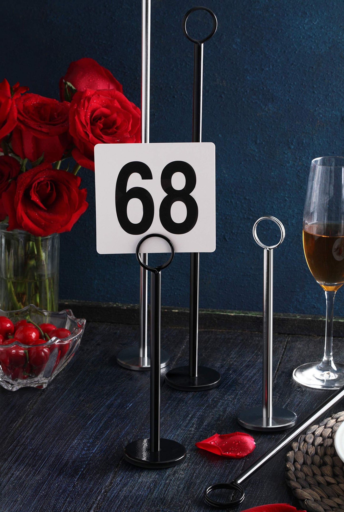 New Star Foodservice 23053 Plastic Table Number Cards 1-100 Double Sided, 4" x 4" Inch, White with Bold Black Numbers