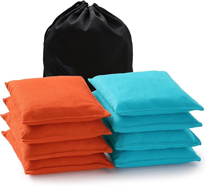 Cornhole Bags Set of 8 Regulation Corn Hole Bean Bags for Cornhole Game, Professional Weather Resistant Corn Hole Bags with Tote Bag