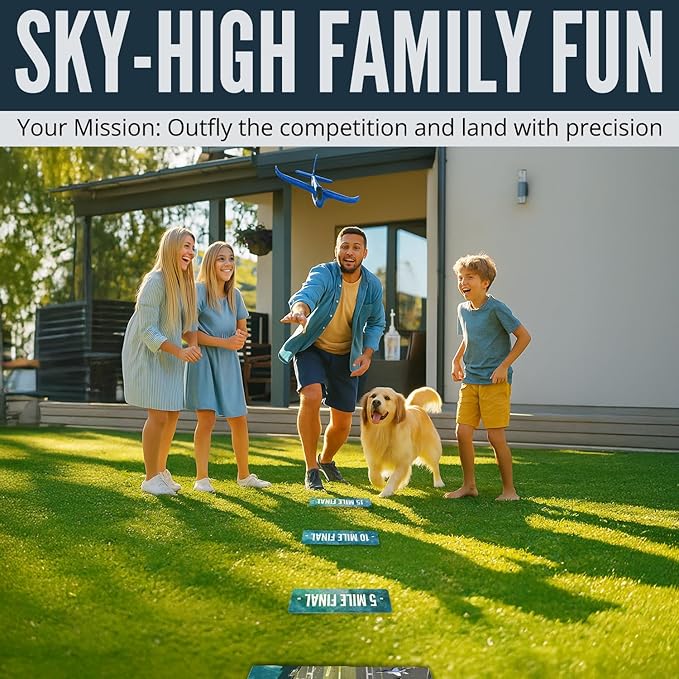 Carrier Landing Pursuit - Indoor Outdoor Toys Toss Game with Foam Gliders, Aircraft Carrier Landing Challenge, Airplane Toy, Glider, Toy Planes, Flying Toys, Air Plane Toy, Novelty Board Games & Toys