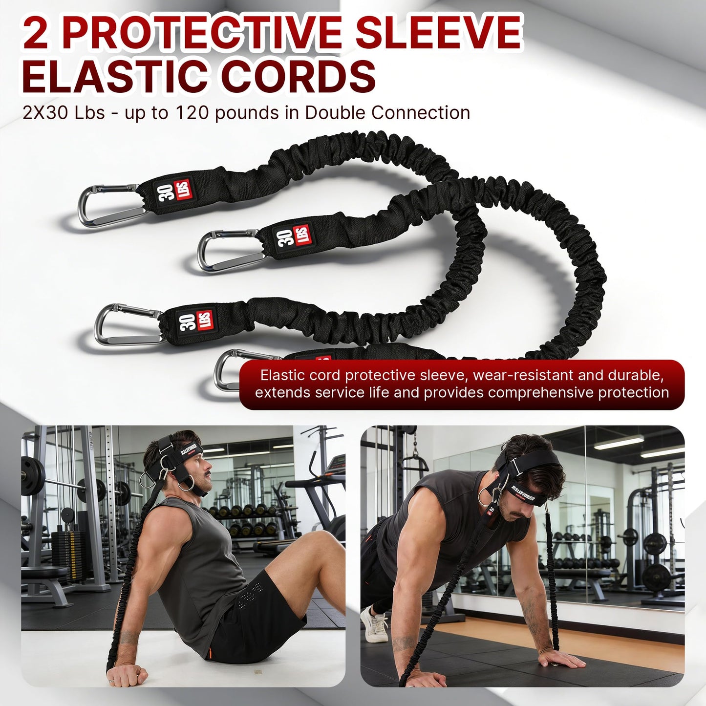 Neck Exerciser and Neck Trainer- Neck Training with 30lb Resistance Bands，Neck Strengthener Workout Equipment