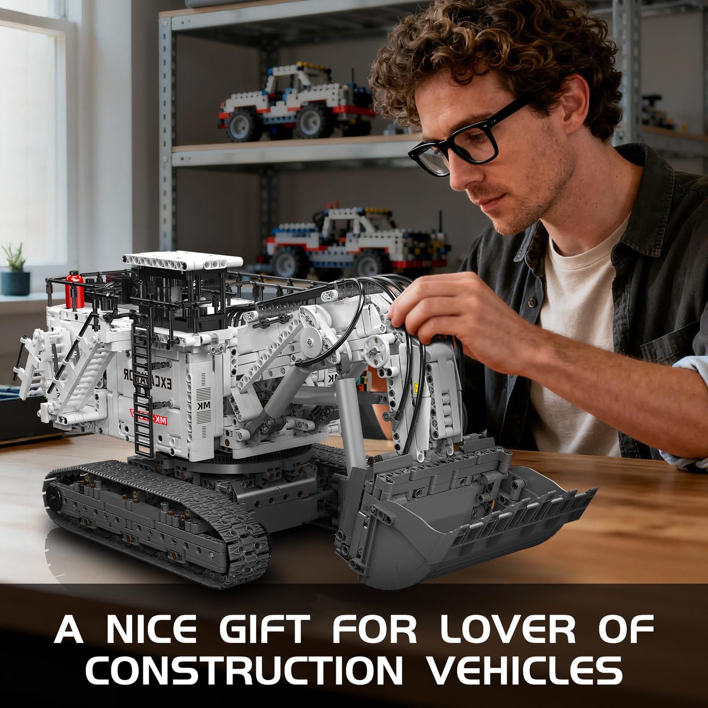 Mould King 17067 Heavy Duty Excavator Building Set, Large Excavator Model with 8 Motors, Engineering Bulldozer Toy Gifts for Adults/Vehicle Collection Enthusiasts (3567 Pieces)