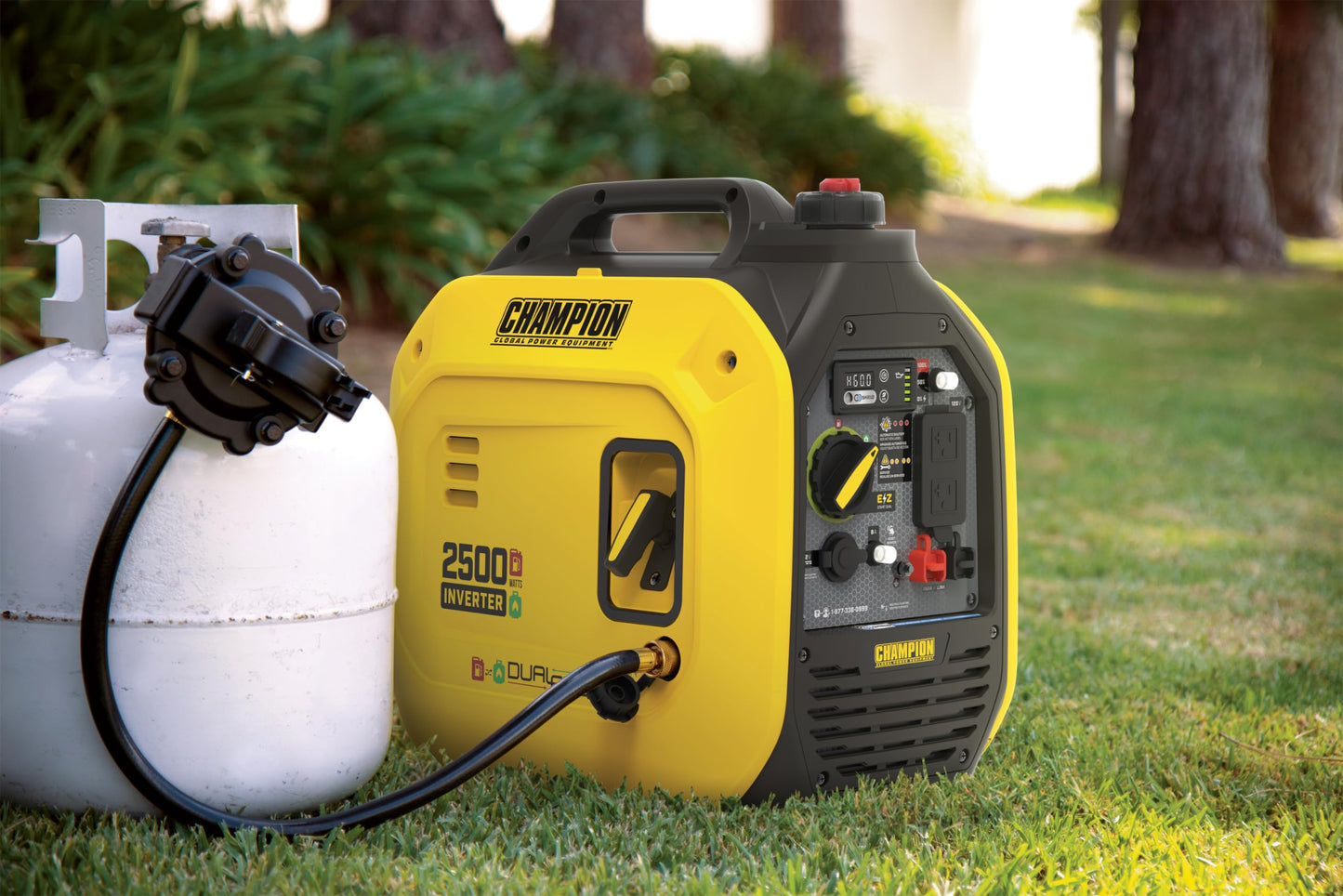 Champion Power Equipment 2500-Watt Dual Fuel Portable Inverter Generator with Quiet Technology and CO Shield