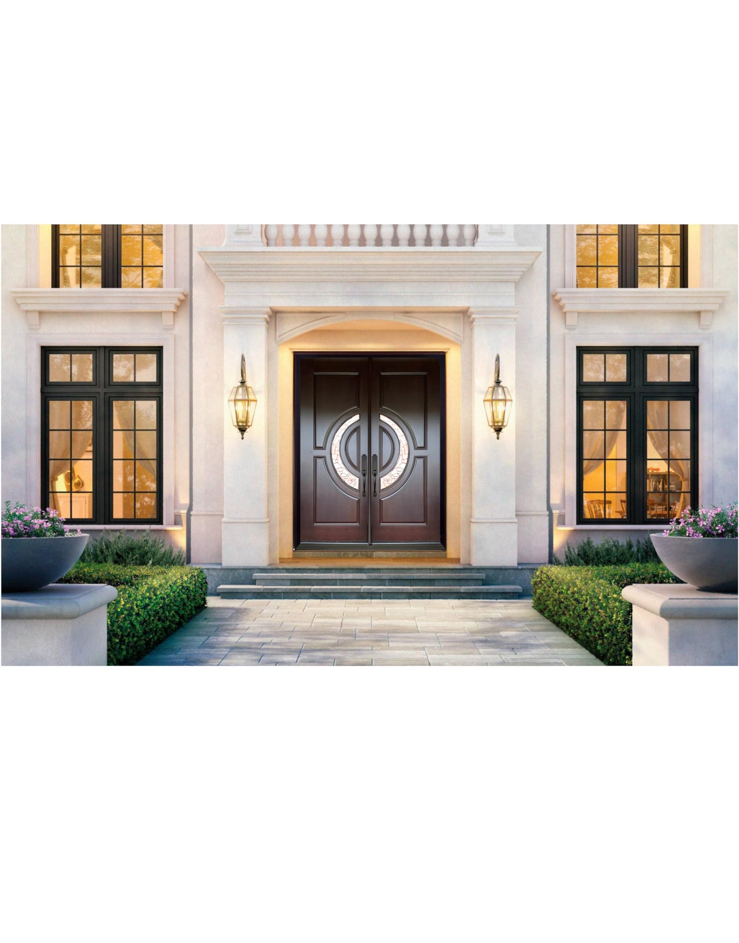 BGW-M580E-73 1/4" X 97" X 5 1/4" R/H Prehung Entry Front Door with Brickmould and Both Doors are Active.
