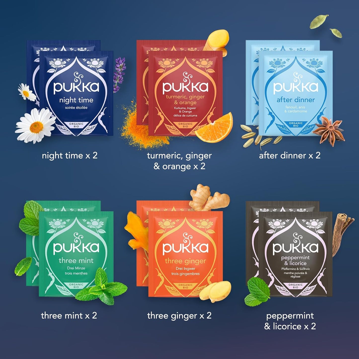 Pukka Christmas Tea Sampler - 24 Organic Black & Green Tea Infusions | Perfect Holiday Gift Set