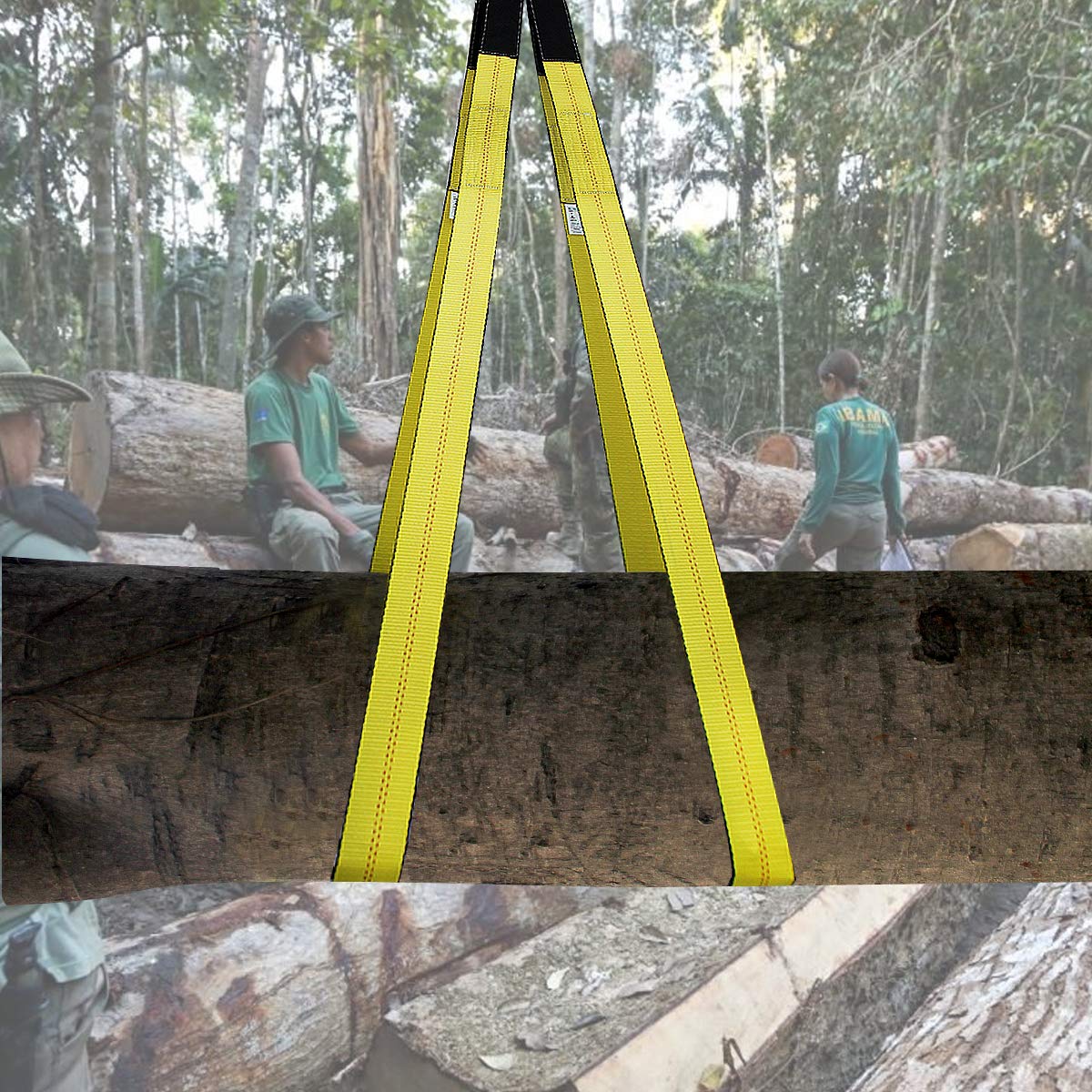 JCHL Lift Sling Straps 10'x2 15,000 Pound Capacity 2-Pack Heavy Duty Lifting Slings Web Sling Tree Saver Recovery Strap Web Sling Winch Strap Yellow