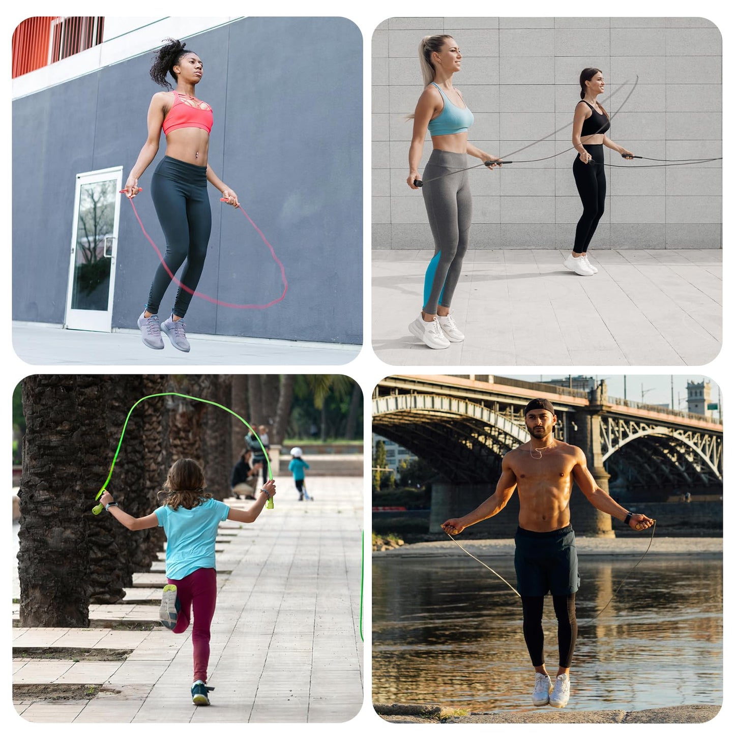 POCFOINY 2 Pack Jump Rope for Fitness, Speed Rope Skipping Rope for Men, Kids and Women, Jumping Rope for Workout, Tangle-Free PVC Long Jump Rope Set, Adjustable Exercise Jumping Rope Boxing for Adult