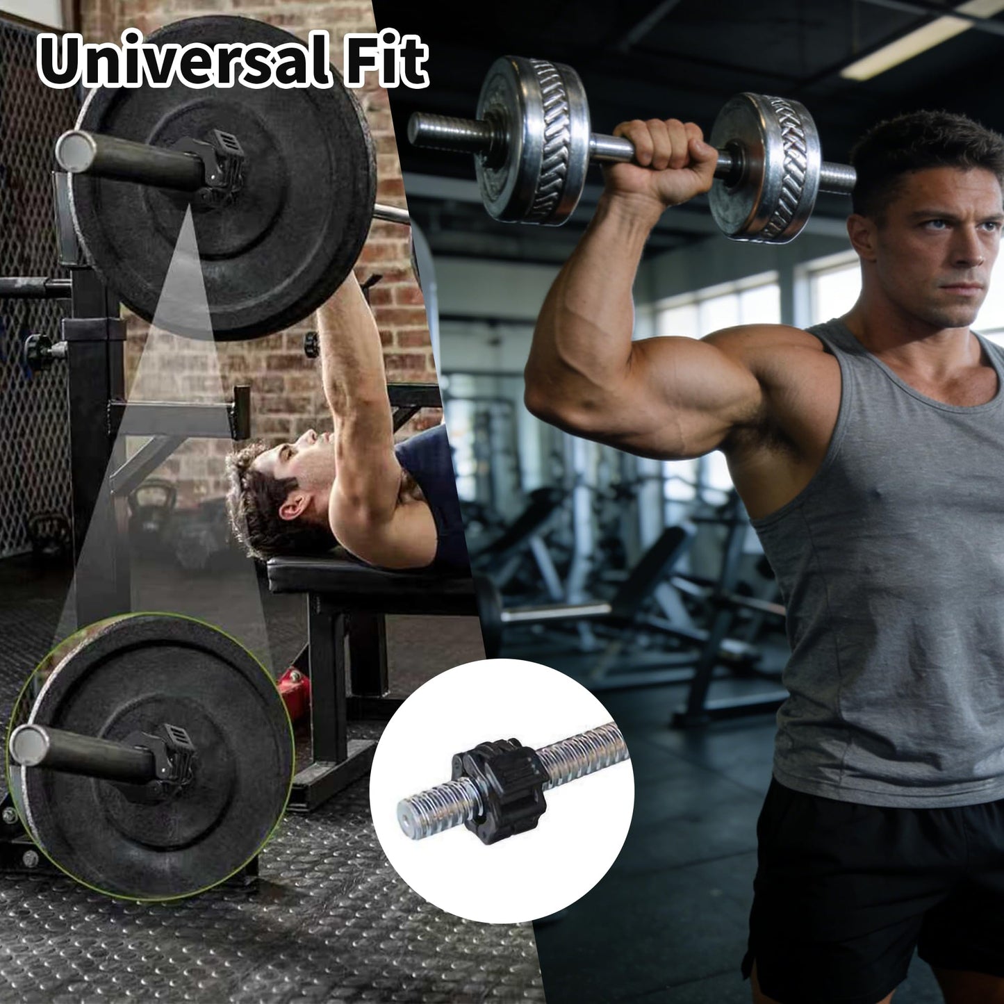 4 Pack Dumbbell Barbell Clamps 30mm, Quick Release Weight Bar Collars, Secure Locking Barbell Clips for Weightlifting, Workout, Strength Training & Fitness Accessories (Black+Red)