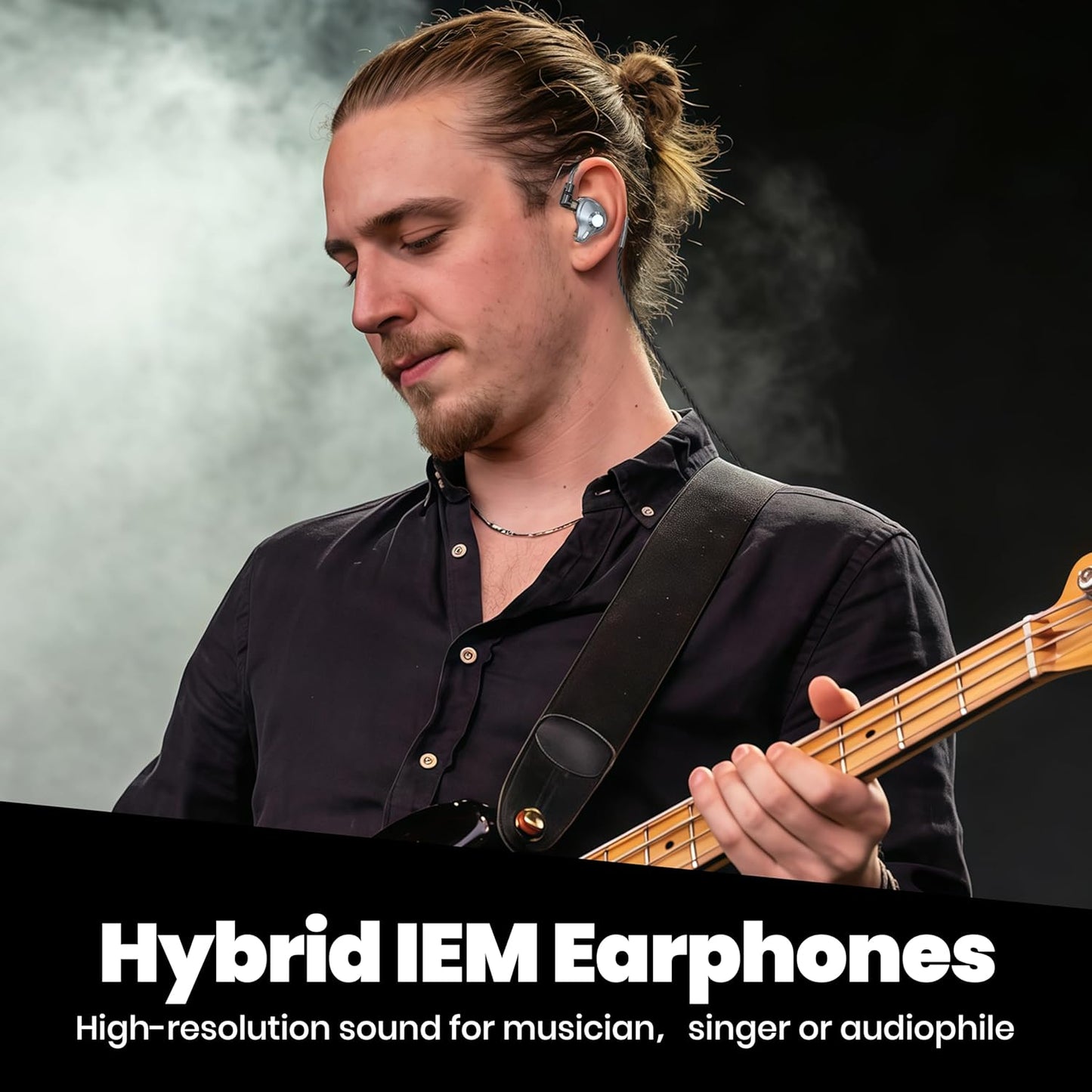 3.5mm 2 Singer/Musicians/Drummers in Ear Monitor Headphones, HiFi IEM Wired Earbuds, Deep Bass Sound Isolating